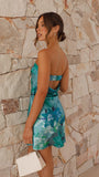 Miya Mini Dress Green Print