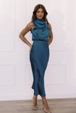 Anabelle Halter Neck Midi Dress Teal