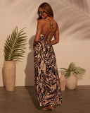 Palm Paradise Front Tie Maxi Dress