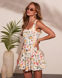 Sun Bliss Tropical Novelty Print Mini Dress