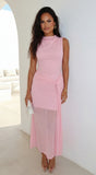 Ismerie Mesh Maxi Dress Pink