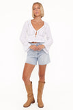 Reed Long Sleeve Top White