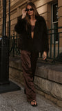 Chantelle Fur Jacket Chocolate