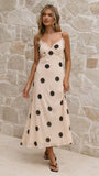 Jianna Maxi Dress Cream Black Polka Dot