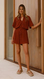 Loula Playsuit Rust