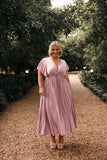 Nova Flutter Sleeve Midi Dress Dusty Rose