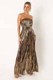 Kerry Pleat Jumpsuit Gold