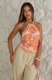 Tropic Muse Halter Top Lemon Symphony