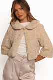 Lucie Faux Fur Crop Jacket Cream