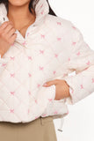 Adi Quilted Jacket Pink Bow