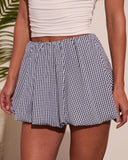 Day Trips Gingham Print Bubble Hem Mini Skort