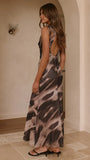 Elyna Maxi Dress Brown Print
