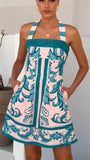 Maegan Mini Dress Aqua Pink Zayna