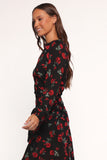 Mariska Long Sleeve Mini Dress Rose Print