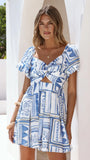 Tasha Puff Sleeve Mini Dress Coastal Escape