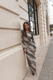 Pandora Long Sleeve Maxi Dress Ombre Stripe