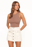 Presley Denim Skort Bone