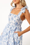 Janie Midi Dress Blue Floral