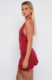 Shes The Trend Halter Mini Dress Soft Mulberry