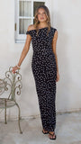 Lilani Maxi Dress Black White Polka Dot