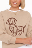 Amber Dachshund Sweater Beige