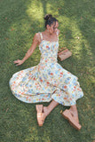 Enola Gather Midi Dress Yellow Floral