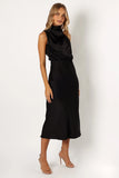 Anabelle Halter Neck Midi Dress Black