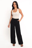 Cinch Wide Leg Crepe Pant Black