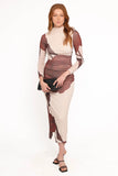 Sukin Midi Dress Brown Floral