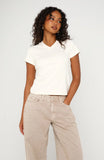 On The Hunt V Neck Top Off White