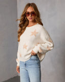 Starlit Snuggle Star Graphic Knit Sweater