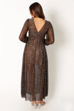 Lustre Long Sleeve Midi Dress Bronze