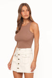 Presley Denim Skort Bone