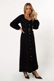 Mateo Long Sleeve Denim Dress Black