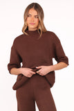 Remii Knit Pant Set Chocolate