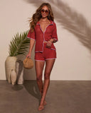 Mariela Contrast Coverup Crochet Shorts