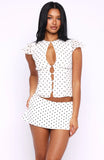Choose Wisely Mini Skort White Black Polka Dot