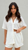 Eden Knit Top and Shorts Set White