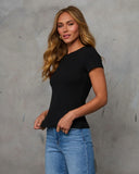 Trixie Ribbed Knit Tee