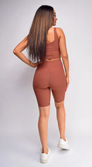 Elise Brown Ribbed Active Set