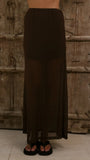 Onella Semi Sheer Maxi Skirt Chocolate
