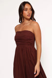 Kayt Strapless Dress Chocolate Brown