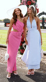 Kathy Halter Neck Maxi Dress Light Blue