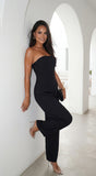 Elarya Tube Wide Leg Jumpsuit Black