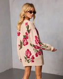 Geri Printed Knit Mini Sweater Dress