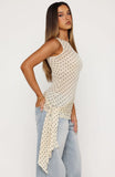 Pinch Me Tie Top Butter Black Polka Dot