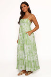 Eudora Maxi Dress Green Print