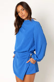 Galen Long Sleeve Romper Paris Blue