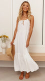Avalia Linen Maxi Dress White