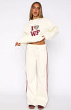 11th Street Out About Wide Leg Sweatpants Cake Batter